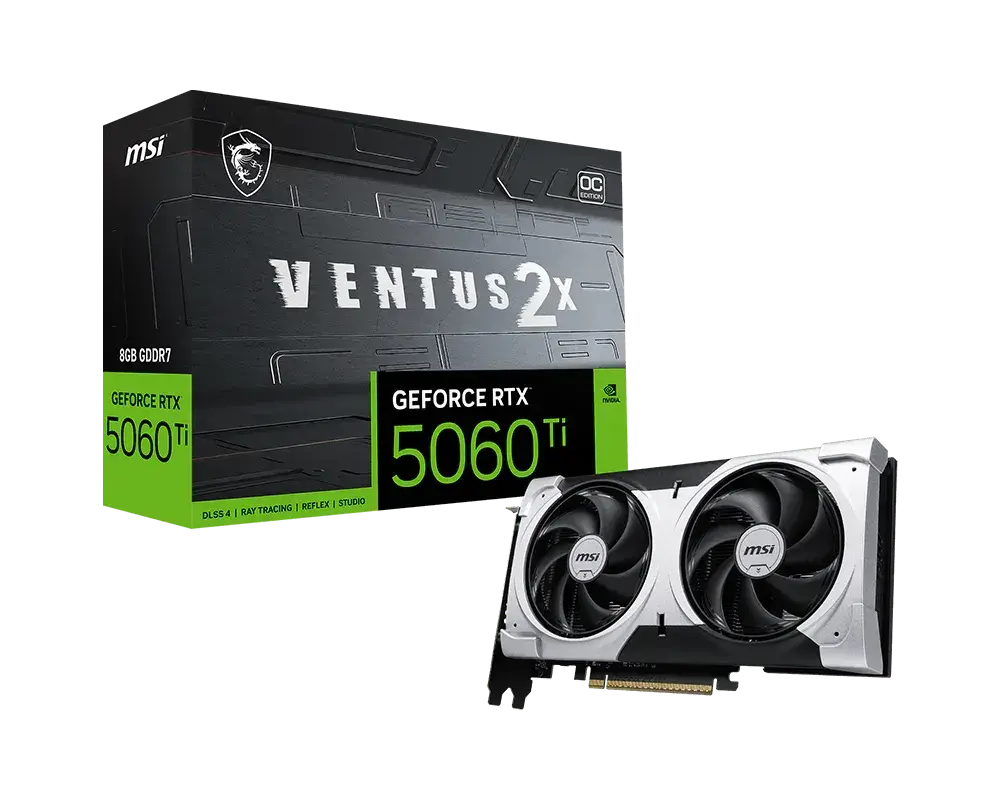 כרטיס מסך – Msi GeForce RTX 5060 Ti Ventus 2X OC Plus 8GB – צבע שחור