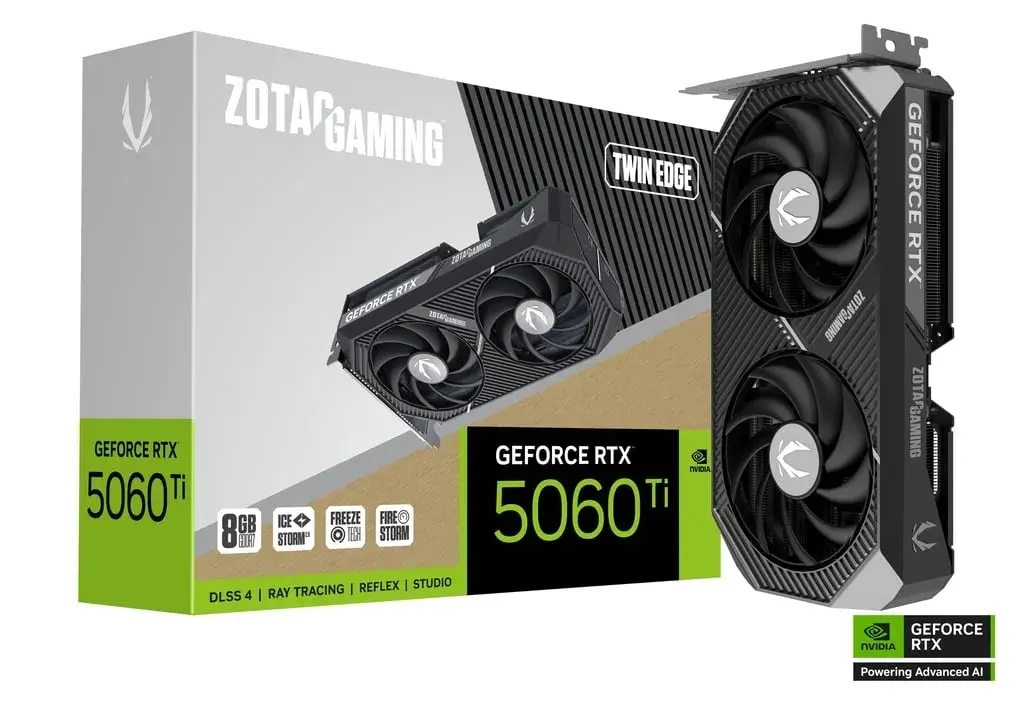 כרטיס מסך – Zotac GeForce RTX 5060 Ti Twin Edge 8GB – צבע שחור