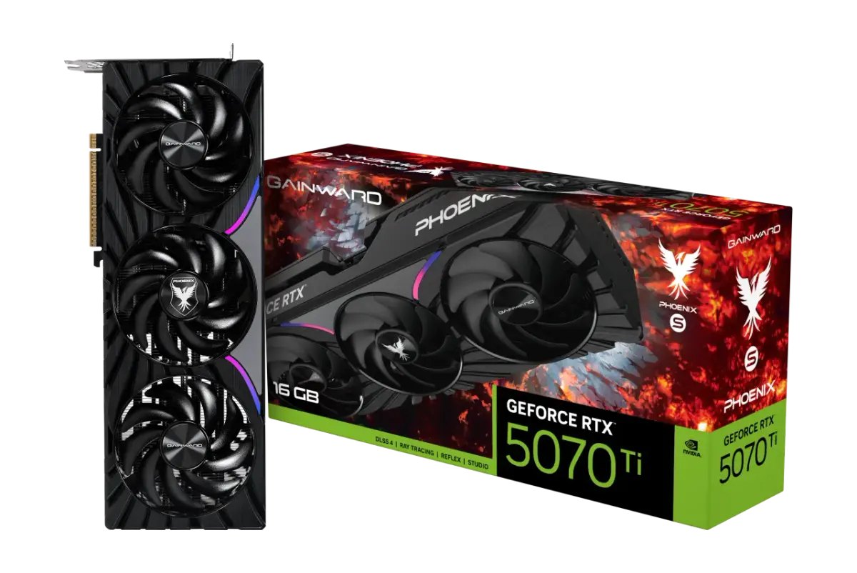 כרטיס מסך – Gainward GeForce RTX 5070 Ti Phoenix-S 16GB – צבע שחור