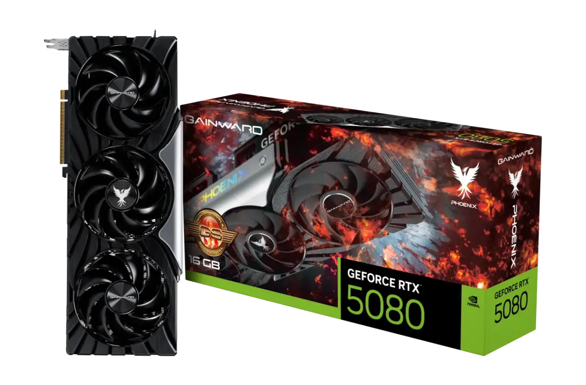 כרטיס מסך – Gainward GeForce RTX 5080 Phoenix GS 16GB – צבע שחור