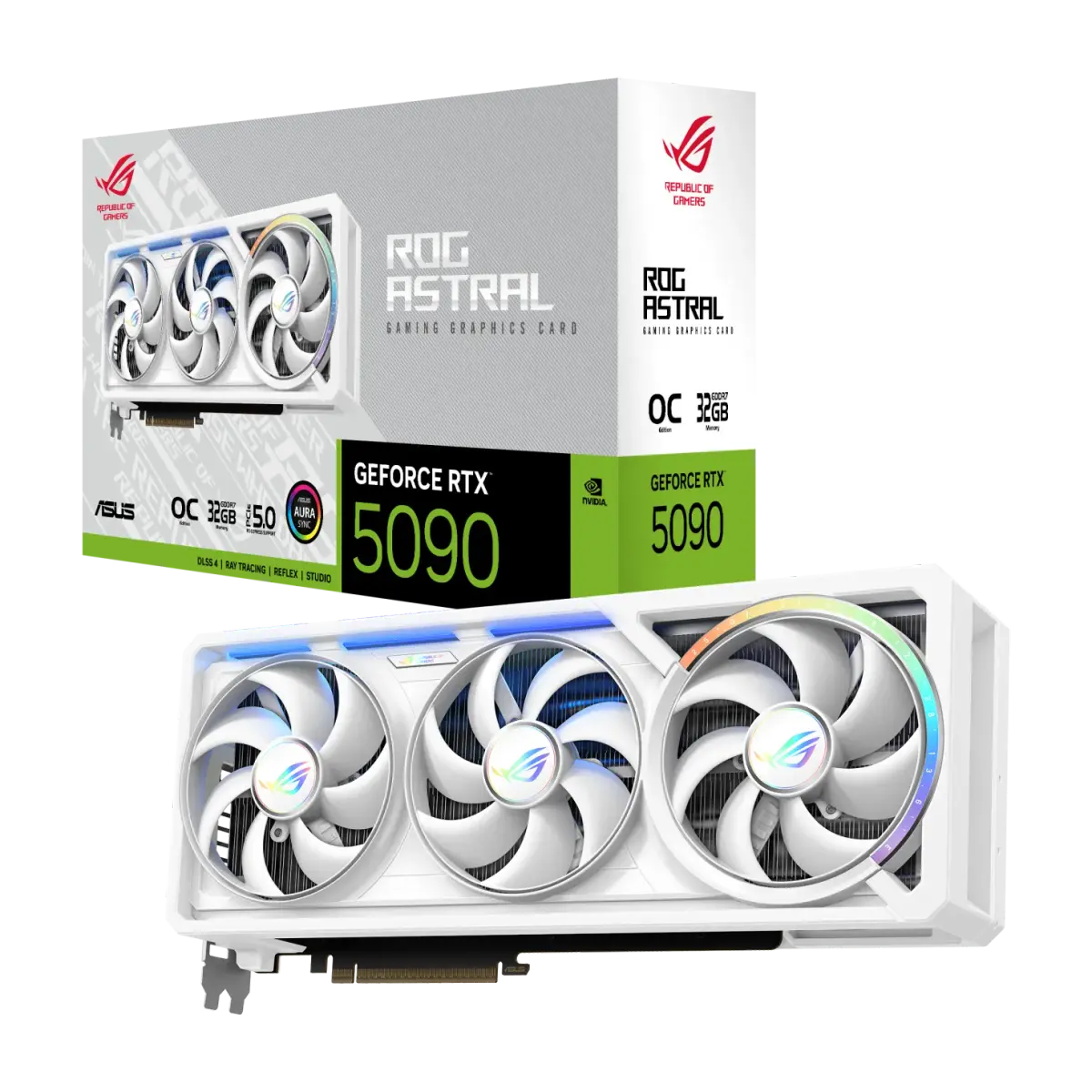 כרטיס מסך – ASUS ROG Astral GeForce RTX RTX 5090 White OC Edition 32GB – צבע לבן