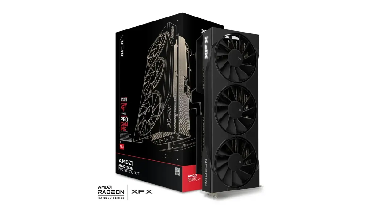 כרטיס מסך – XFX Swift Radeon RX 9070 XT Triple Fan Gaming Edition 16GB – צבע שחור