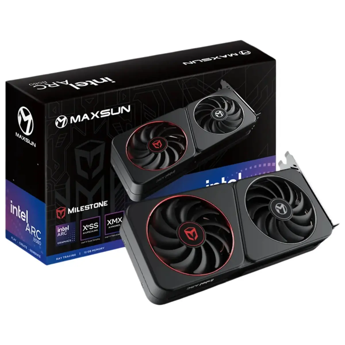 כרטיס מסך – Maxsun Intel ARC B580 Milestone 12GB – צבע שחור