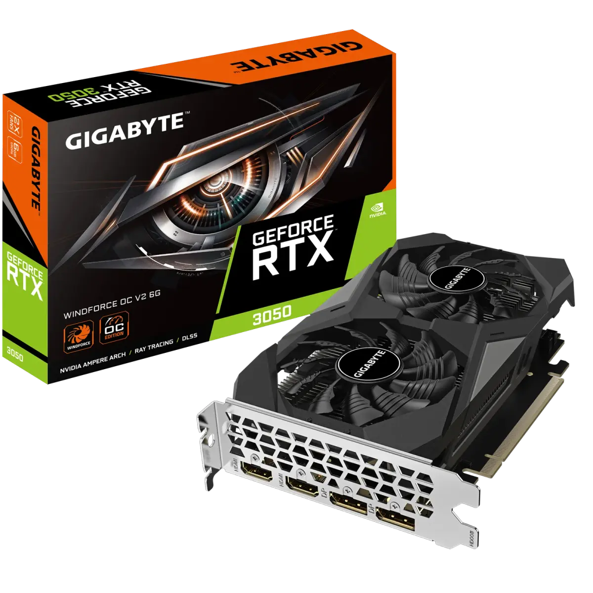 כרטיס מסך – Gigabyte GeForce RTX 3050 WindForce OC V2 6GB – צבע שחור
