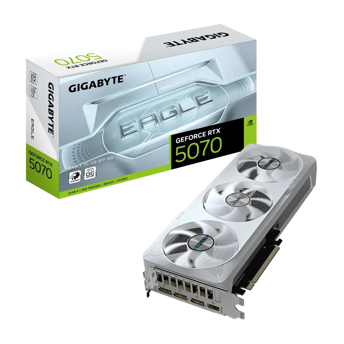 כרטיס מסך – Gigabyte GeForce RTX 5070 Eagle OC ICE SFF 12GB – צבע לבן