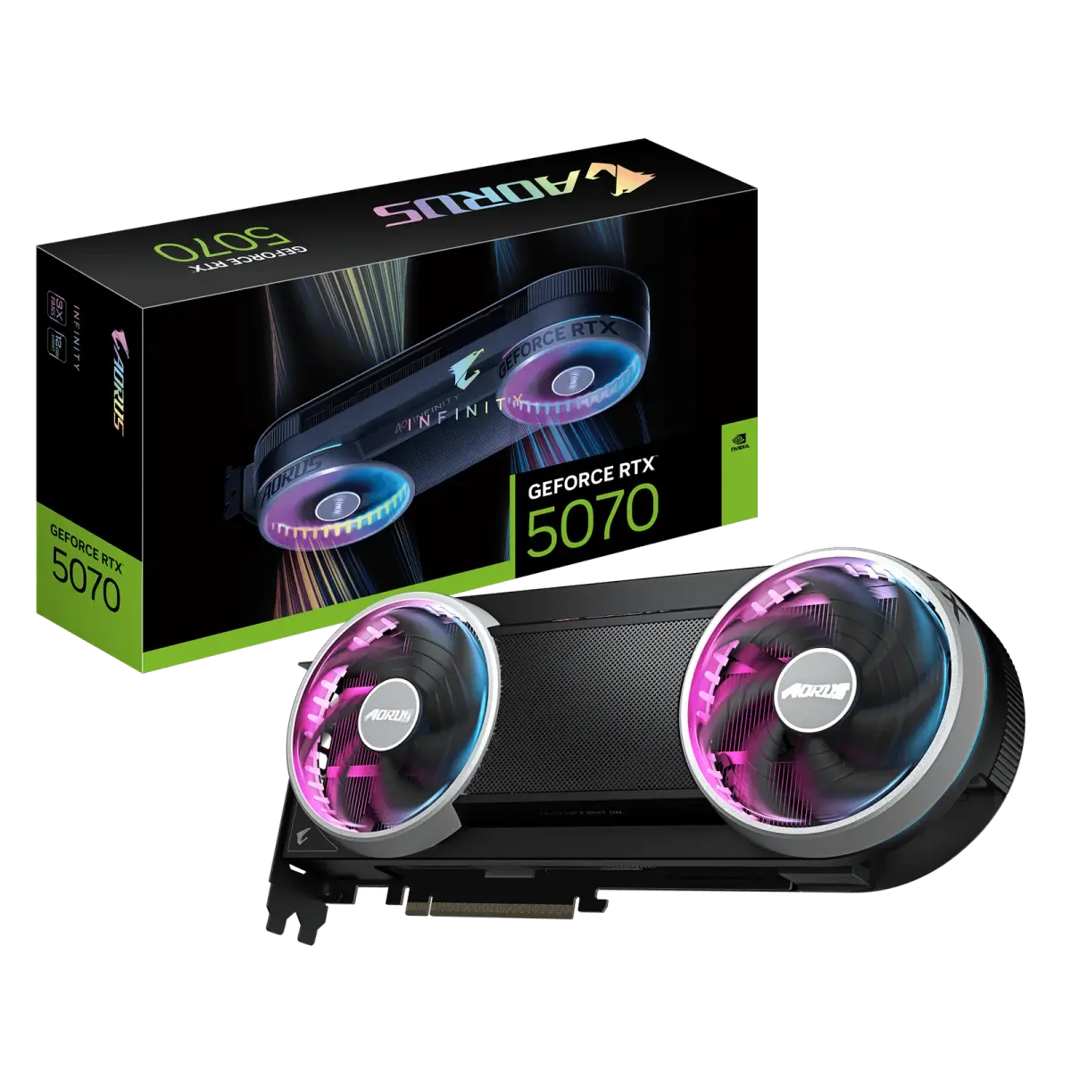 כרטיס מסך – Gigabyte Aorus GeForce RTX 5070 INFINITY 12GB – צבע שחור