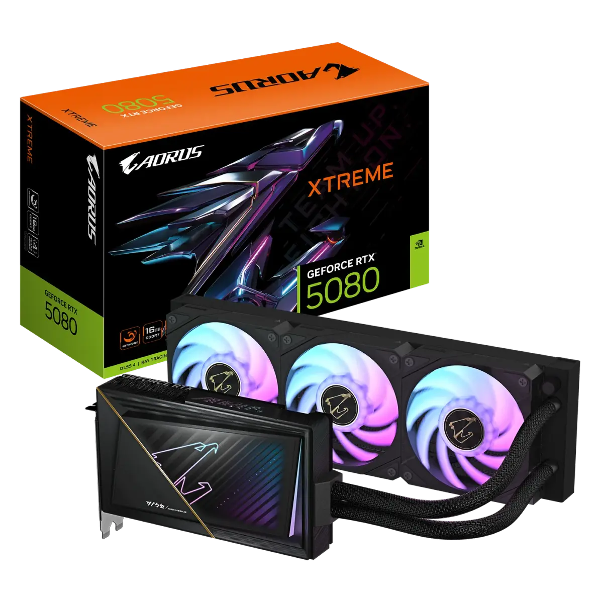 כרטיס מסך – Gigabyte Aorus GeForce RTX 5080 Xtreme WaterForce 16GB – צבע שחור