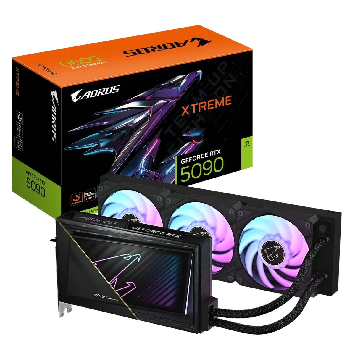 כרטיס מסך – Gigabyte Aorus GeForce RTX 5090 Xtreme WaterForce 32GB – צבע שחור