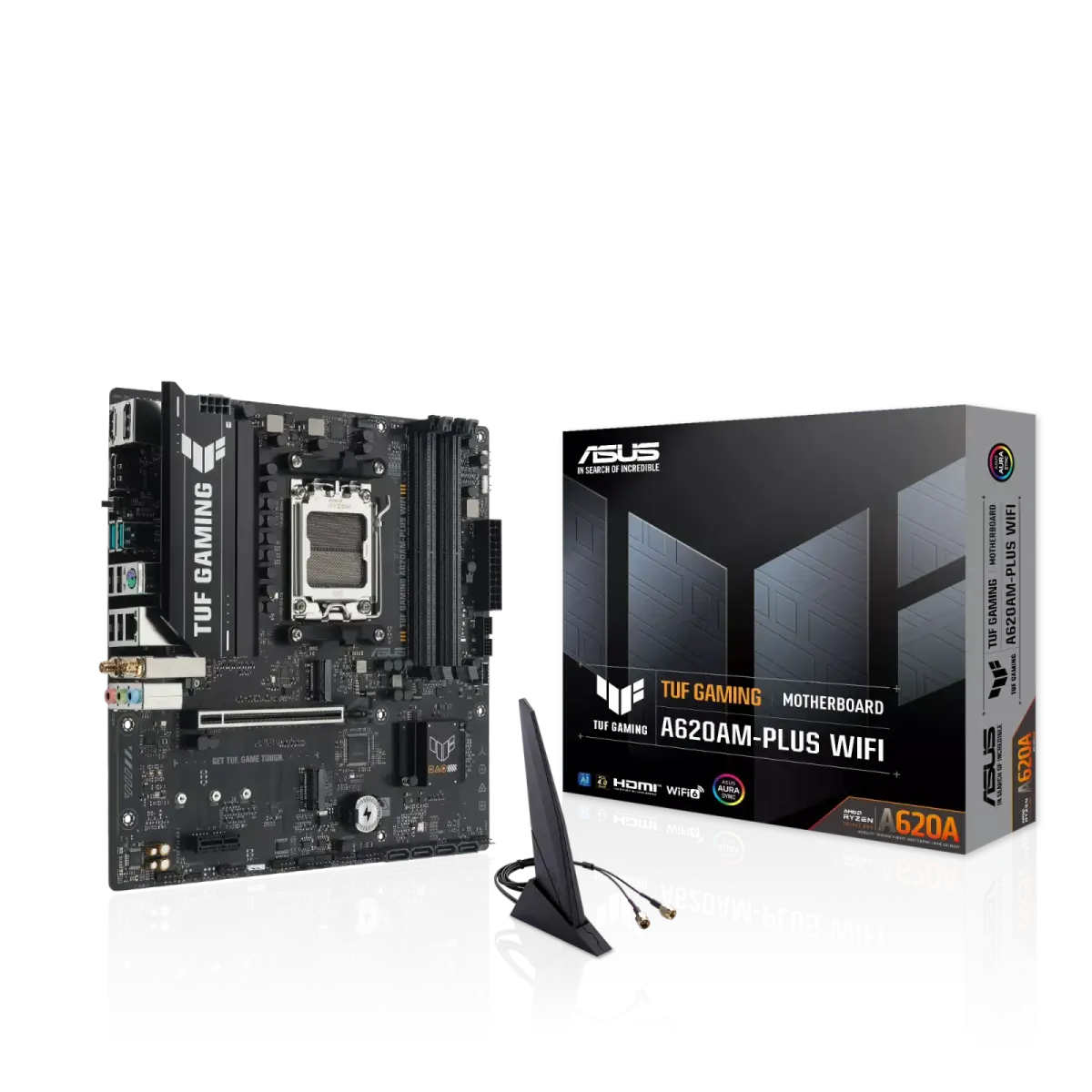 לוח אם – ASUS TUF GAMING A620AM-PLUS WIFI Micro-ATX AM5 DDR5 - צבע שחור