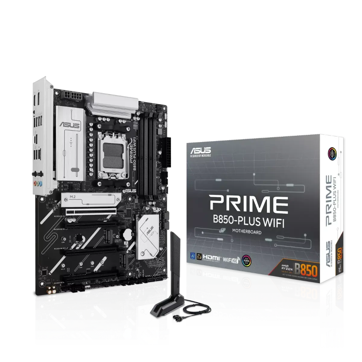 לוח אם – ASUS PRIME B850-PLUS WIFI ATX AM5 DDR5 - צבע שחור/כסוף