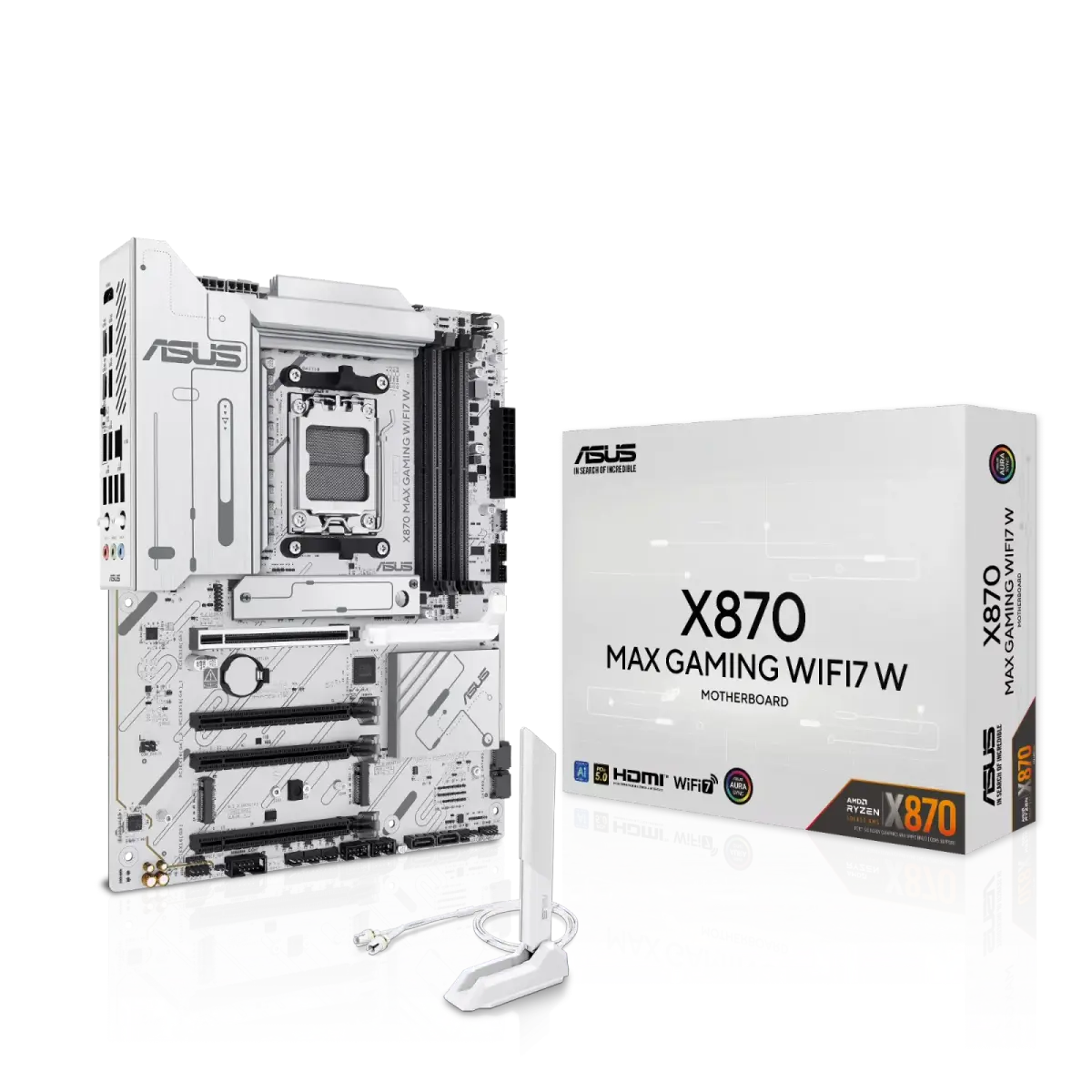 לוח אם – ASUS X870 MAX GAMING WIFI7 W ATX AM5 DDR5 – צבע לבן