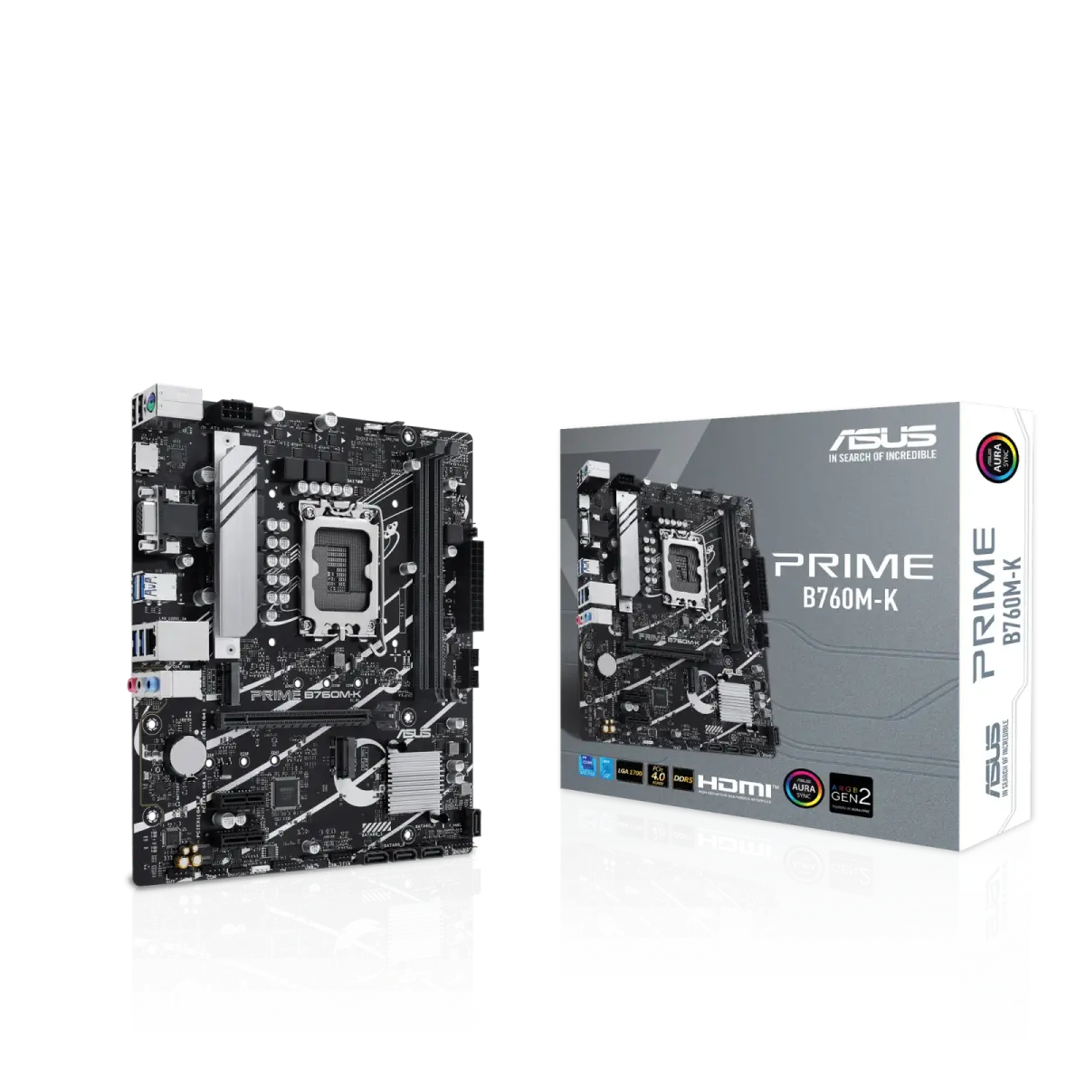 לוח אם – ASUS PRIME B760M-K Micro-ATX LGA1700 DDR5 - צבע שחור