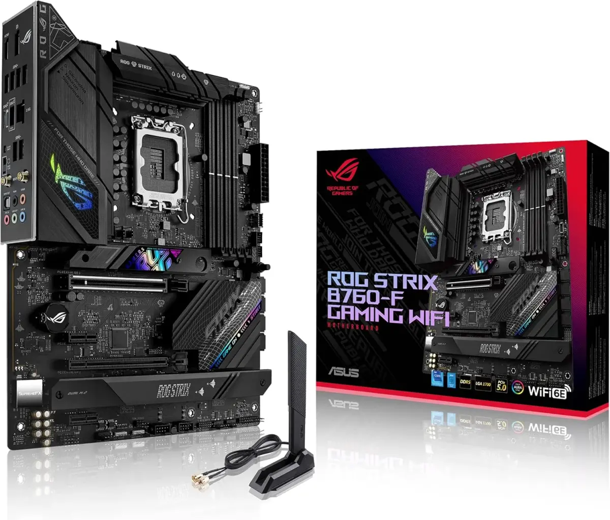 לוח אם – ASUS ROG STRIX B760-F GAMING WIFI ATX LGA1700 DDR5 - צבע שחור