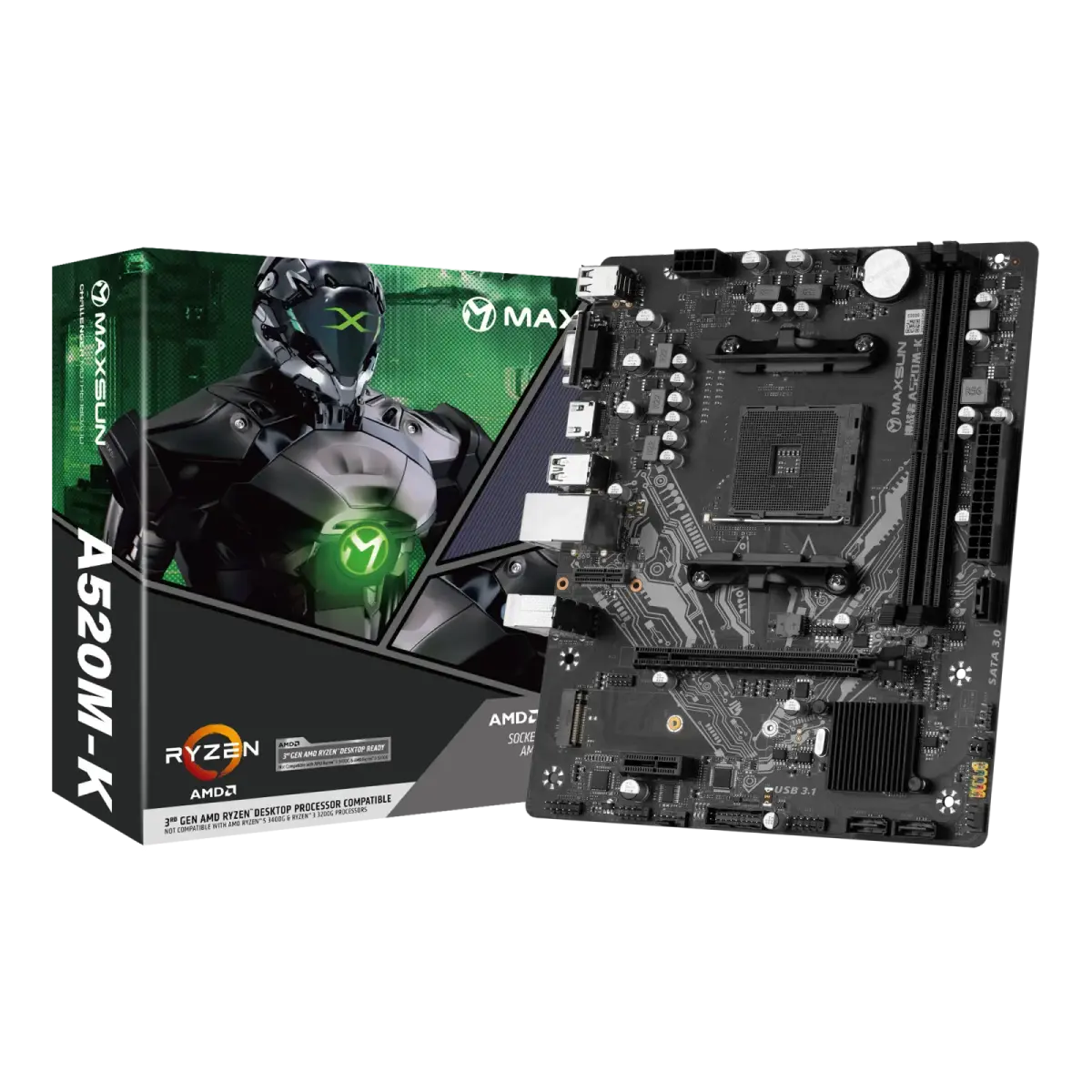 לוח אם – Maxsun Challenger A520M-K Micro-ATX AM4 DDR4 - צבע שחור