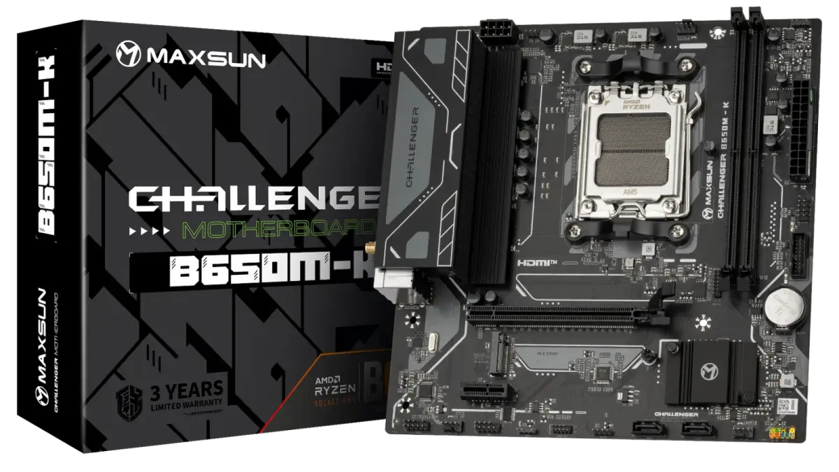 לוח אם – Maxsun Challenger B650M-K Micro-ATX AM5 DDR5 - צבע שחור