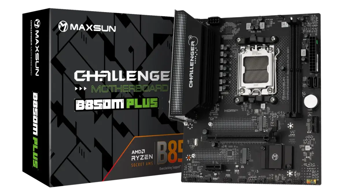 לוח אם – Maxsun Challenger B850M PLUS WiFi Micro-ATX AM5 DDR5 - צבע שחור
