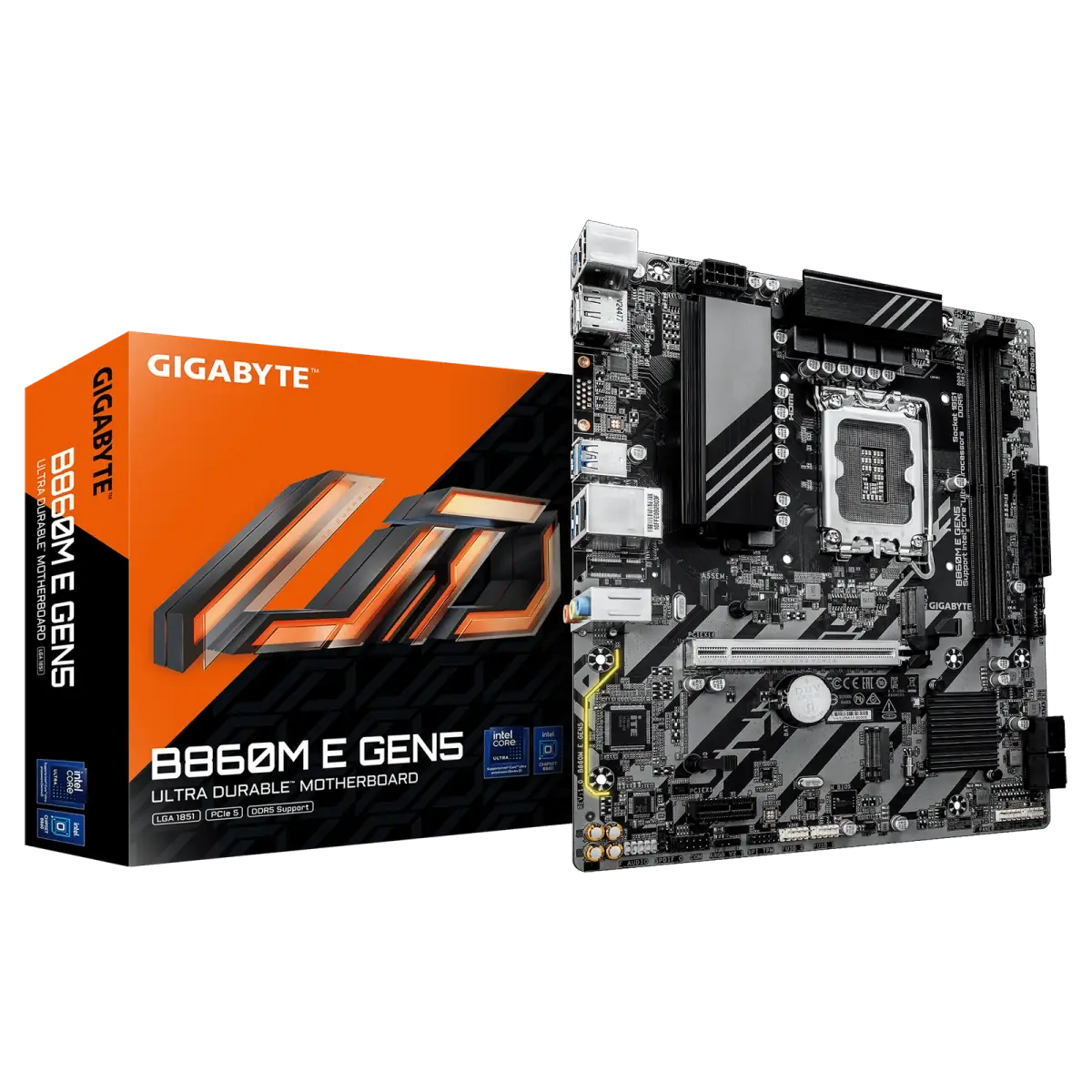 לוח אם – Gigabyte B860M E Gen5 Micro-ATX LGA1851 DDR5 - צבע שחור