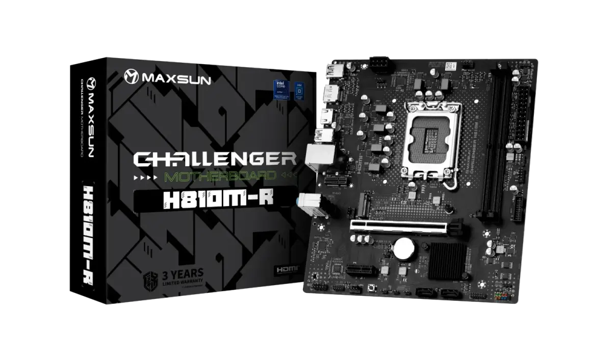 לוח אם – Maxsun Challenger H810M-R Micro-ATX LGA1851 DDR5 - צבע שחור