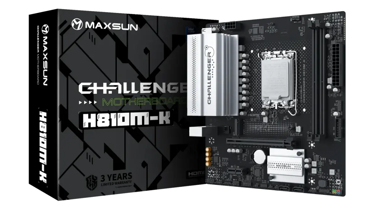 לוח אם – Maxsun Challenger H810M-K Micro-ATX LGA1851 DDR5 - צבע שחור