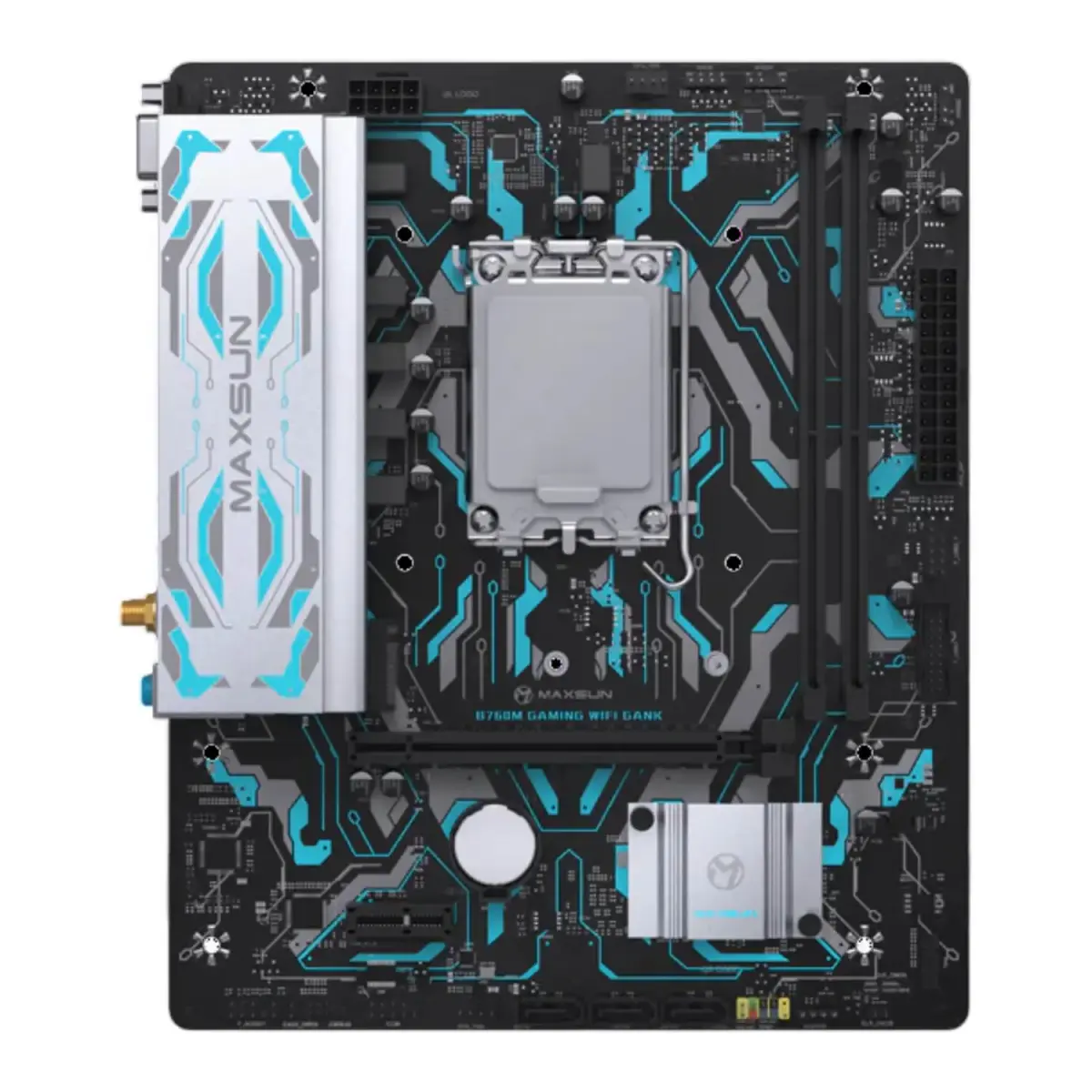 לוח אם – Maxsun B760M GAMING WiFi GANK V2 Micro-ATX LGA1700 DDR5 - צבע שחור/כסוף