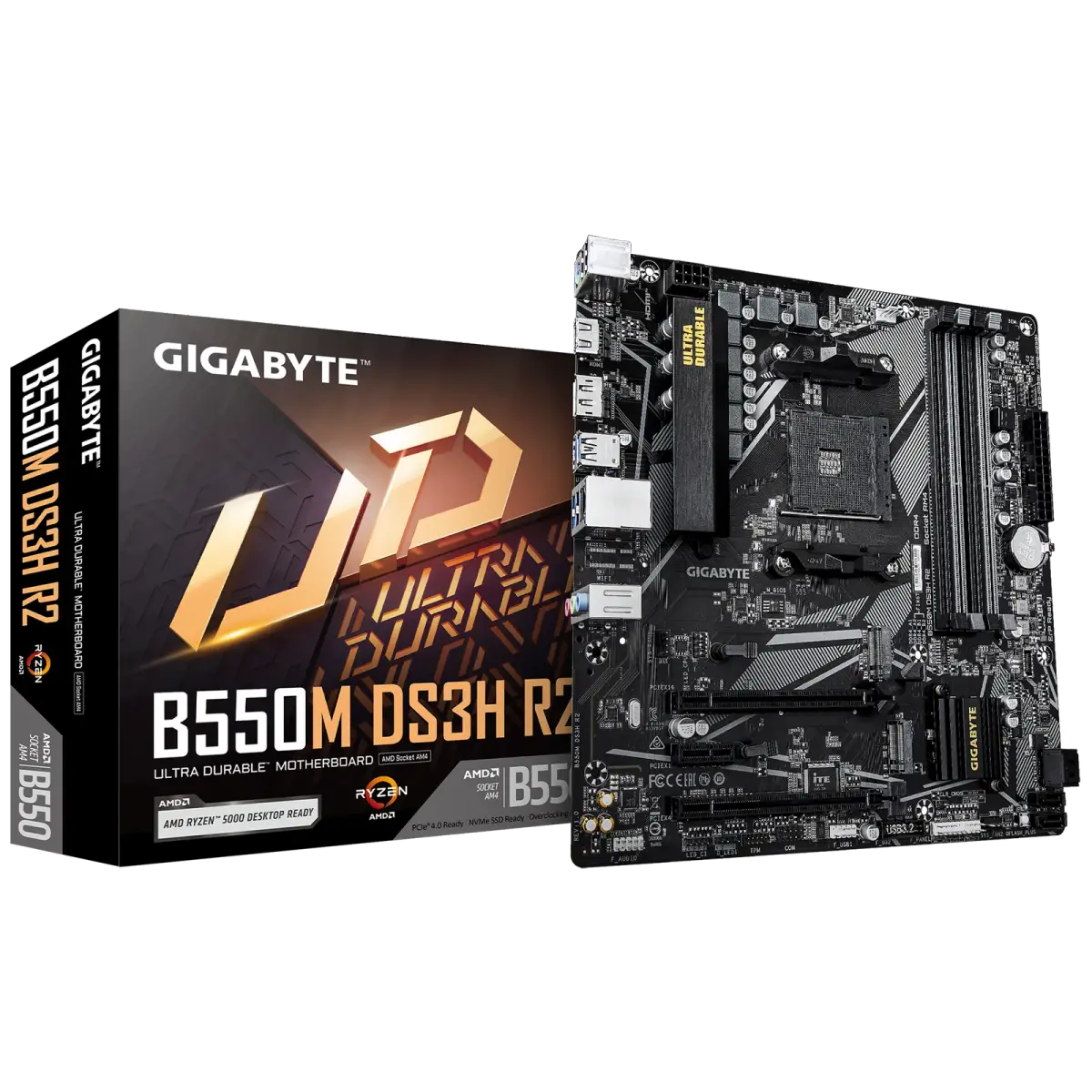 לוח אם – Gigabyte B550M DS3H R2 Micro-ATX AM4 DDR4 - צבע שחור