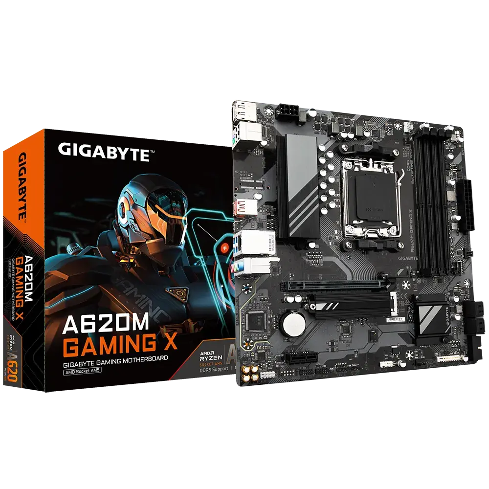 לוח אם – Gigabyte A620M GAMING X Micro-ATX AM5 DDR5 - צבע שחור