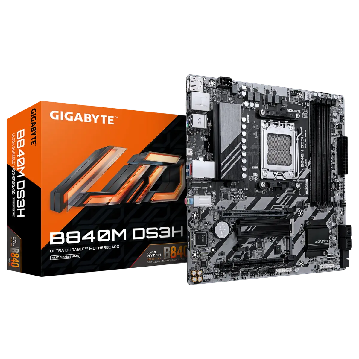 לוח אם – Gigabyte B840M DS3H Micro-ATX AM5 DDR5 - צבע שחור