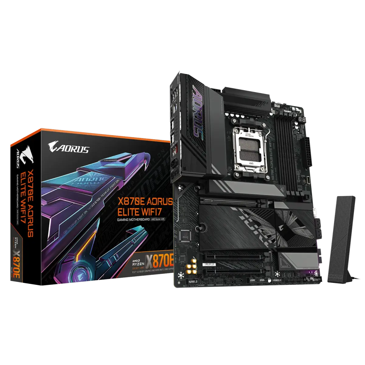 לוח אם – Gigabyte X870E AORUS ELITE WIFI7 ATX AM5 DDR5 - צבע שחור