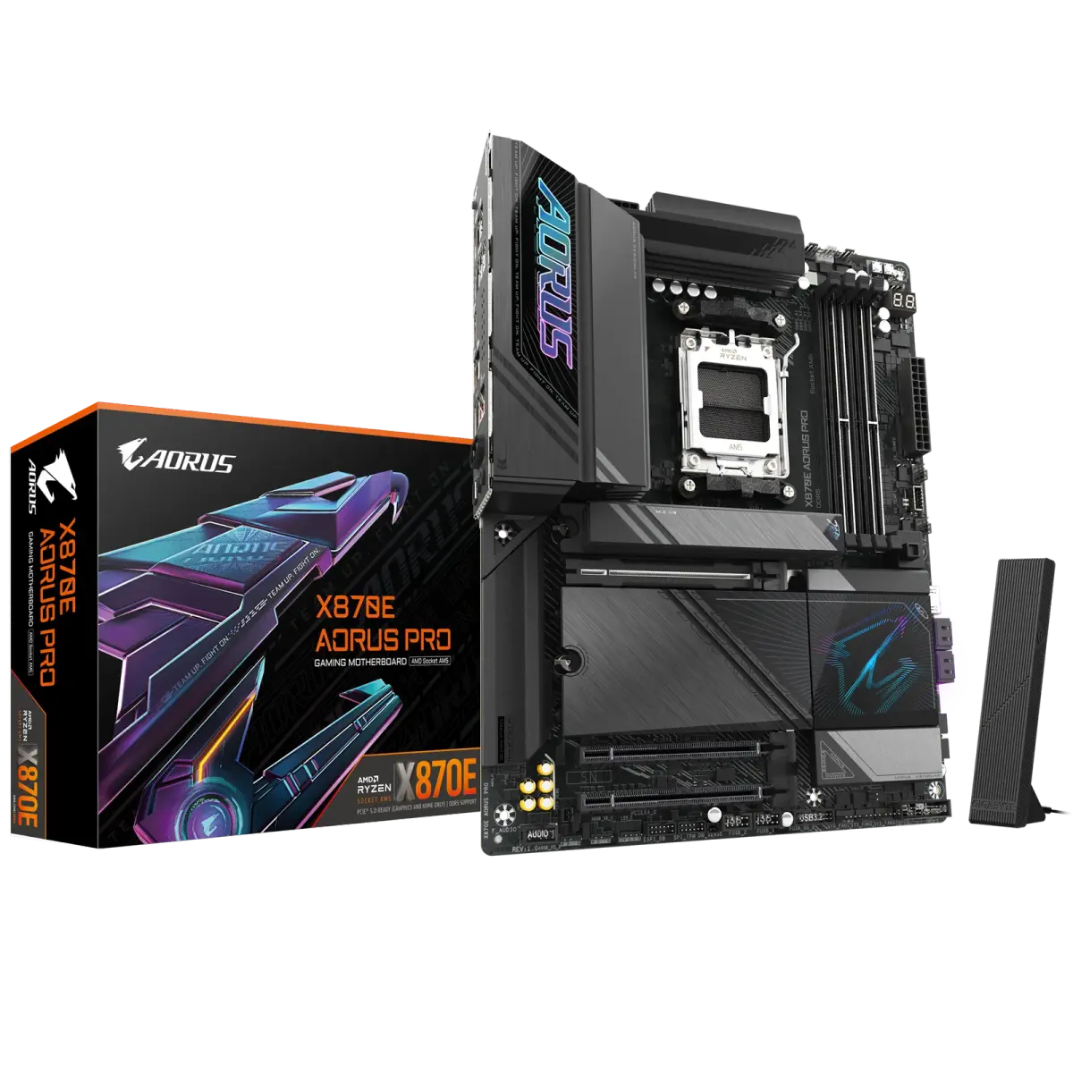 לוח אם – Gigabyte X870E AORUS PRO ATX AM5 DDR5 - צבע שחור