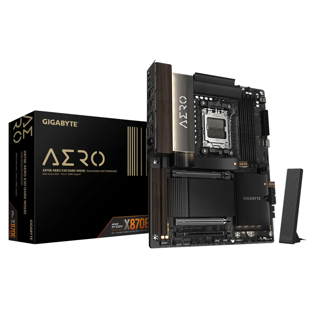 לוח אם – Gigabyte X870E AERO X3D DARK WOOD ATX AM5 DDR5 - צבע שחור