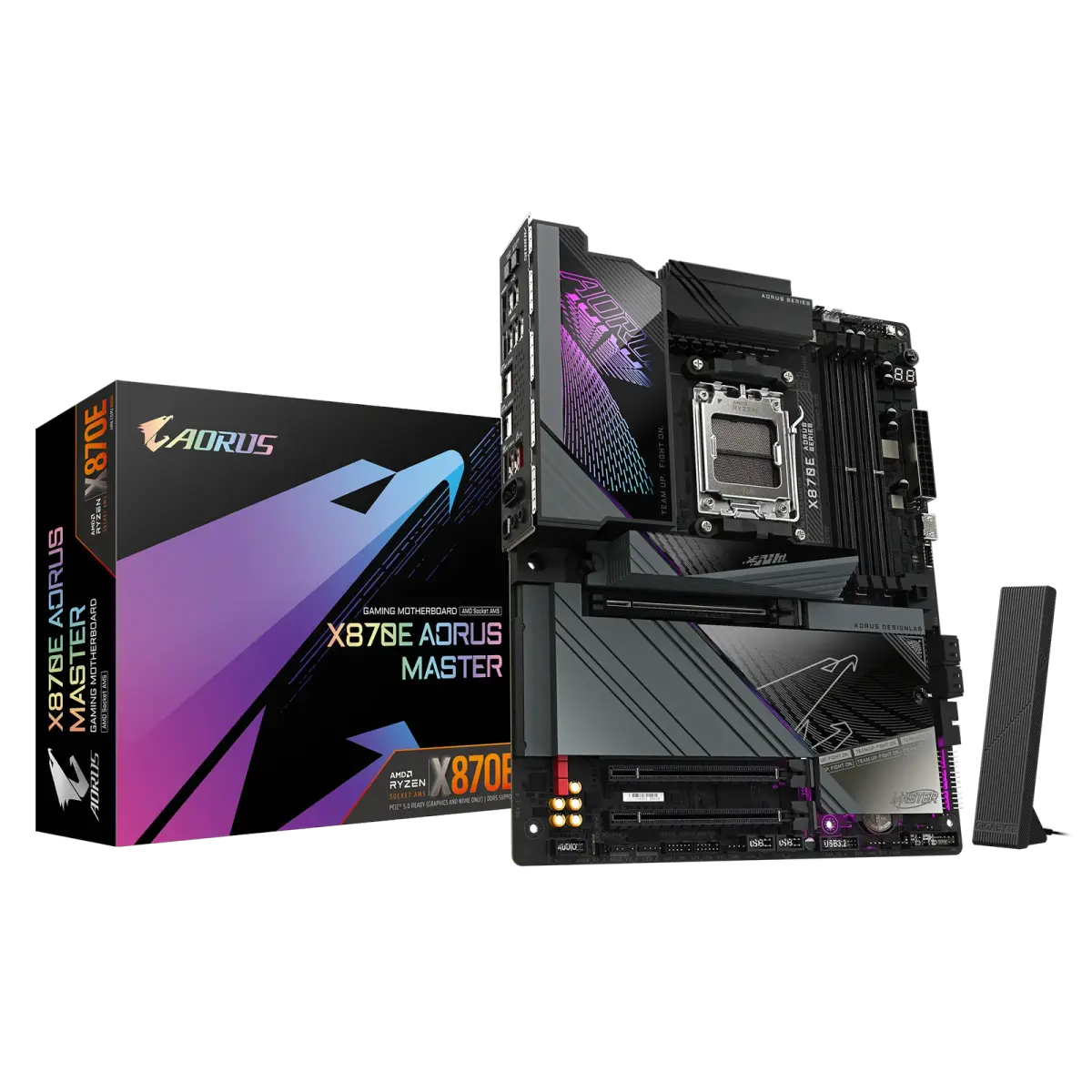 לוח אם – Gigabyte X870E AORUS MASTER ATX AM5 DDR5 - צבע שחור