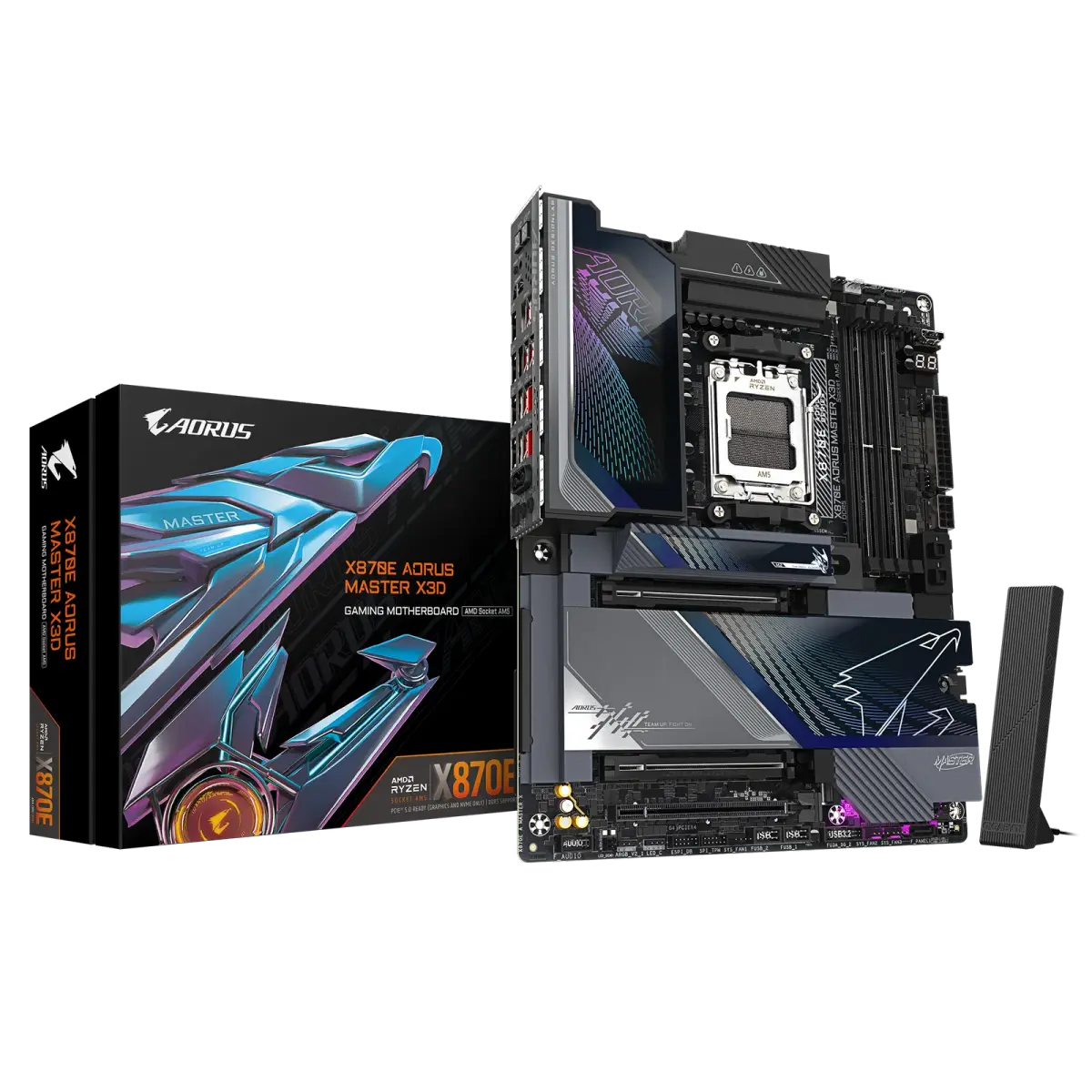 לוח אם – Gigabyte X870E AORUS MASTER X3D ATX AM5 DDR5 - צבע שחור