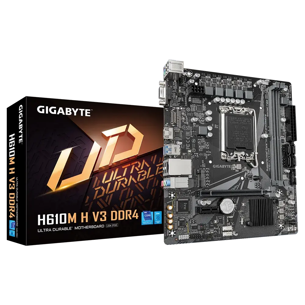 לוח אם – Gigabyte H610M H V3 Micro-ATX LGA1700 DDR4 - צבע שחור