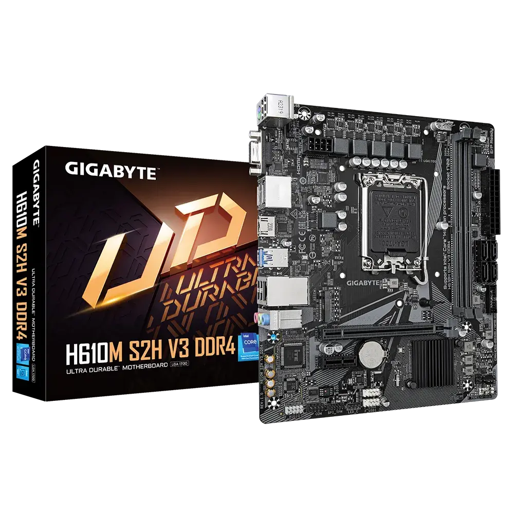 לוח אם – Gigabyte H610M S2H V3 Micro-ATX LGA1700 DDR4 - צבע שחור