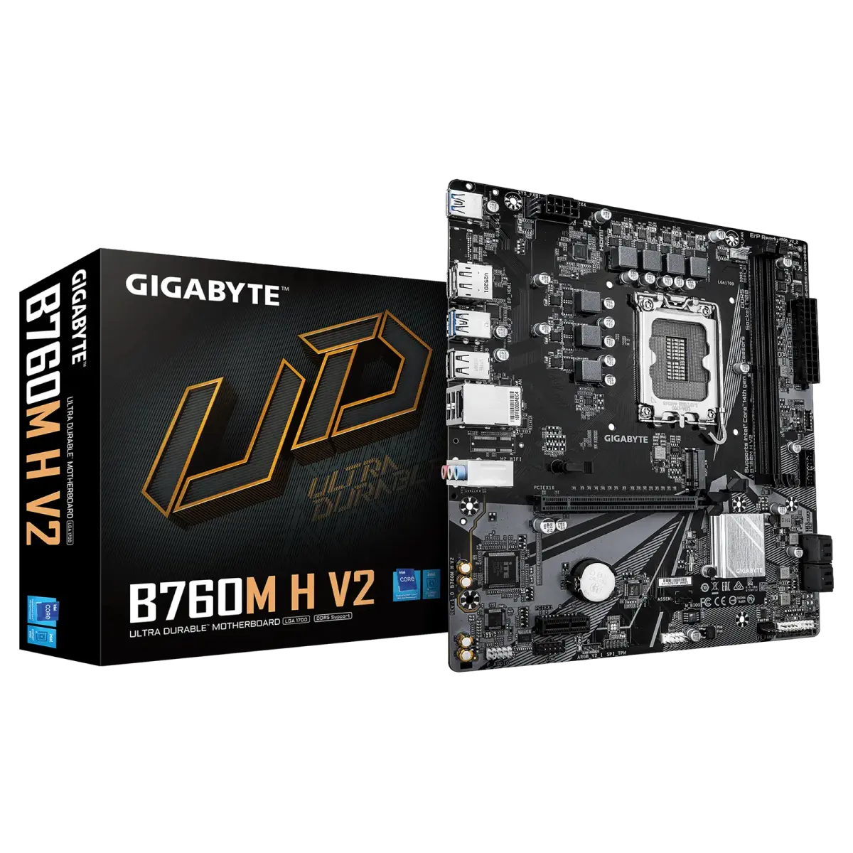 לוח אם – Gigabyte B760M H V2 Micro-ATX LGA1700 DDR5 - צבע שחור