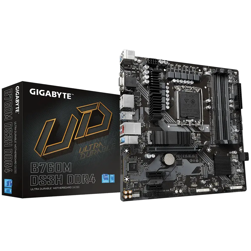 לוח אם – Gigabyte B760M DS3H DDR4 Micro-ATX LGA1700 DDR4 - צבע שחור
