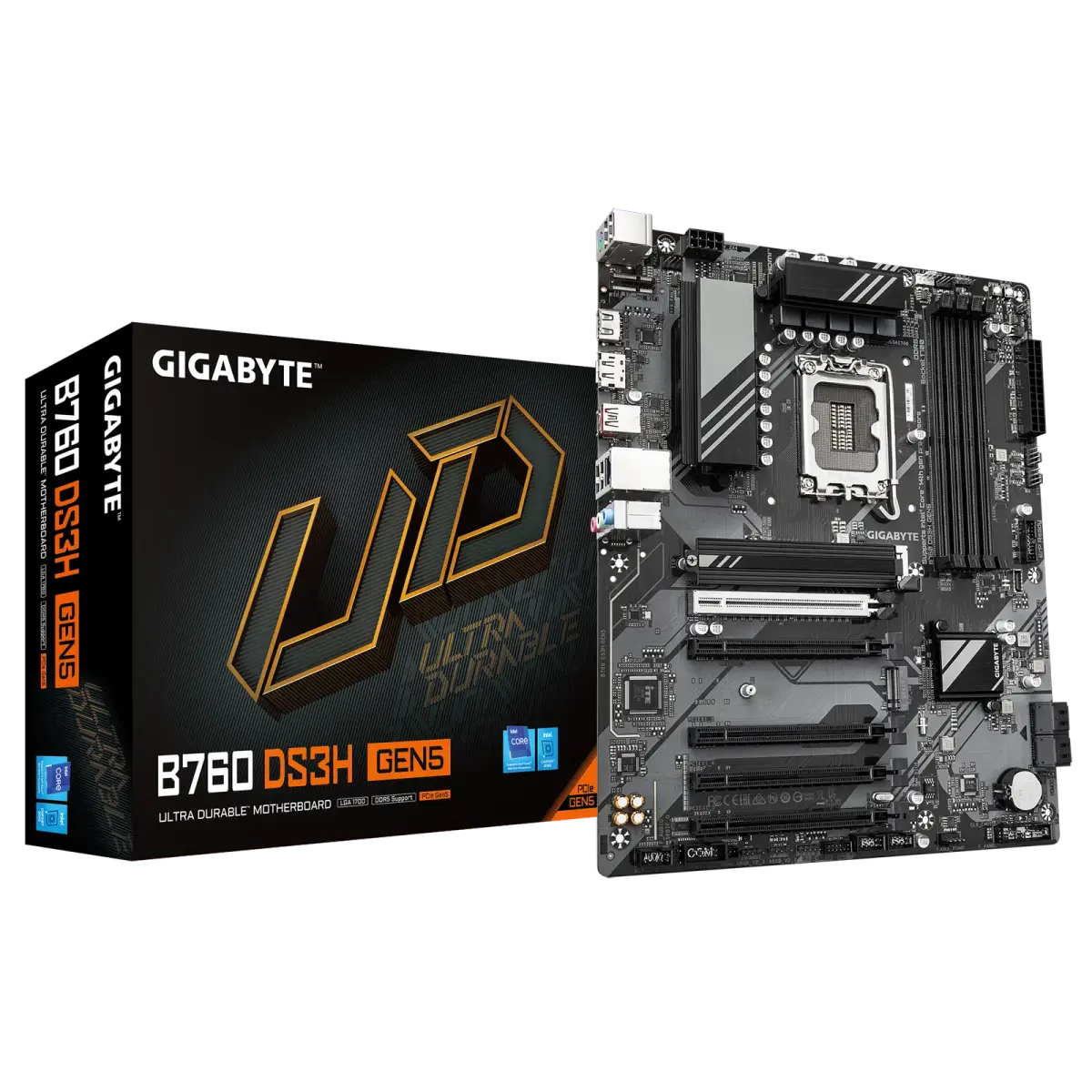 לוח אם – Gigabyte B760 DS3H GEN5 ATX LGA1700 DDR5 - צבע שחור