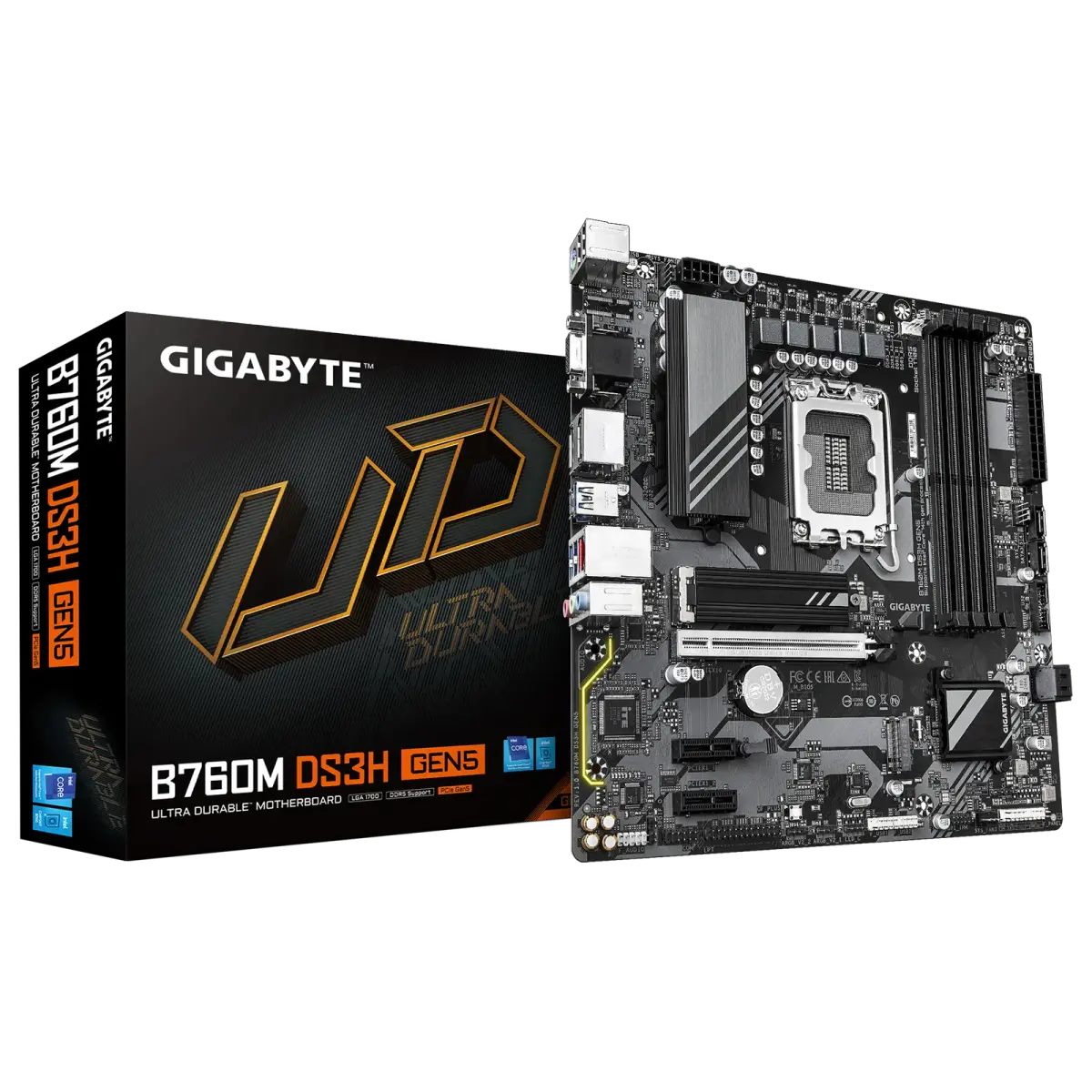 לוח אם – Gigabyte B760M DS3H GEN5 Micro-ATX LGA1700 DDR5 - צבע שחור
