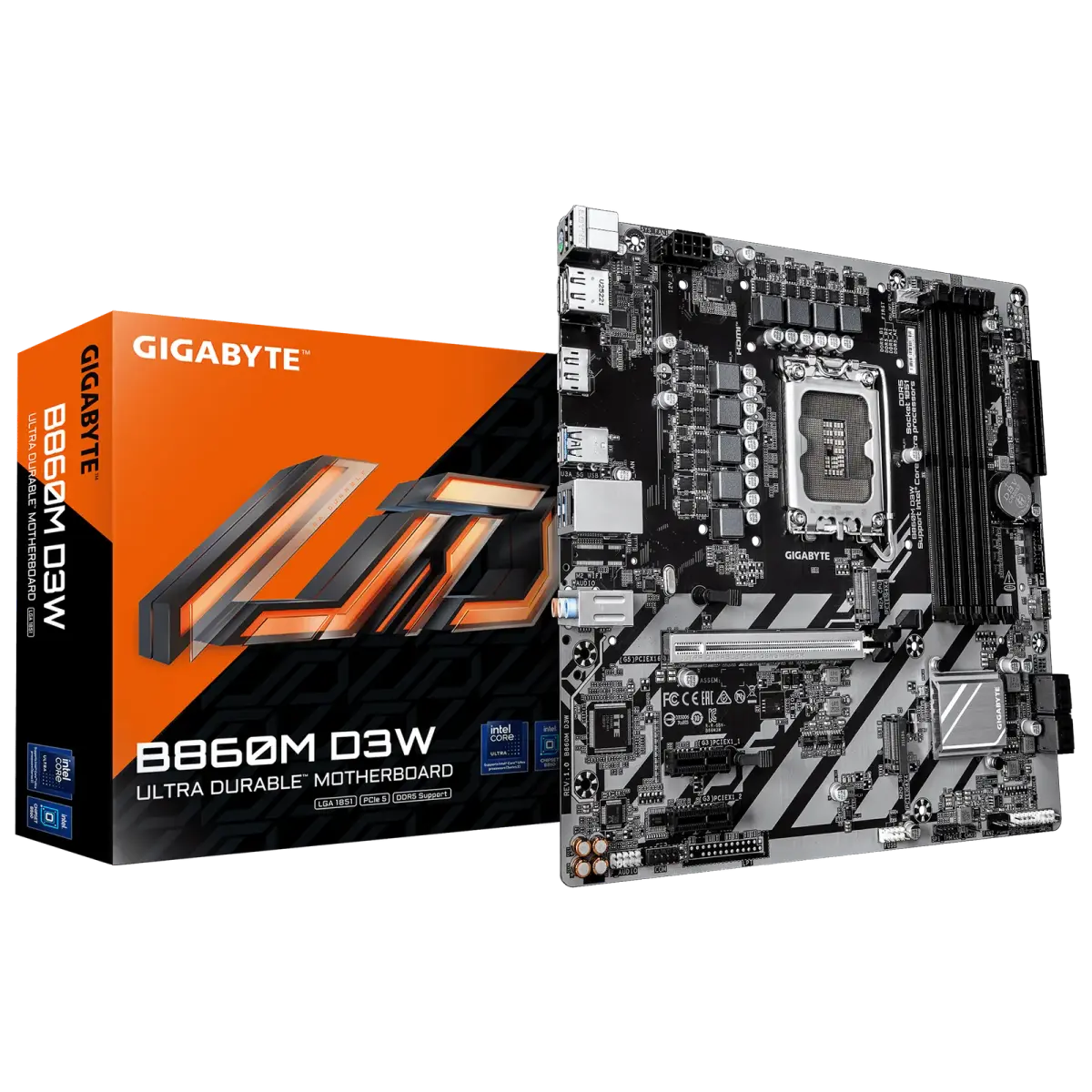 לוח אם – Gigabyte B860M D3W Micro-ATX LGA1851 DDR5 - צבע שחור