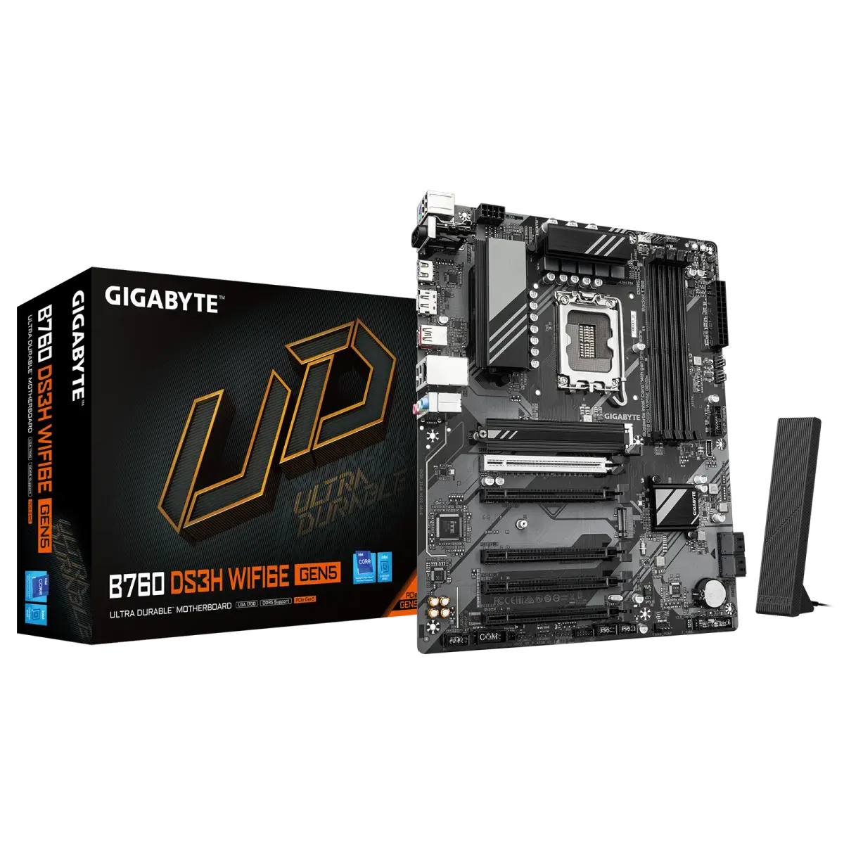 לוח אם – Gigabyte B760 DS3H WIFI6E GEN5 ATX LGA1700 DDR5 - צבע שחור