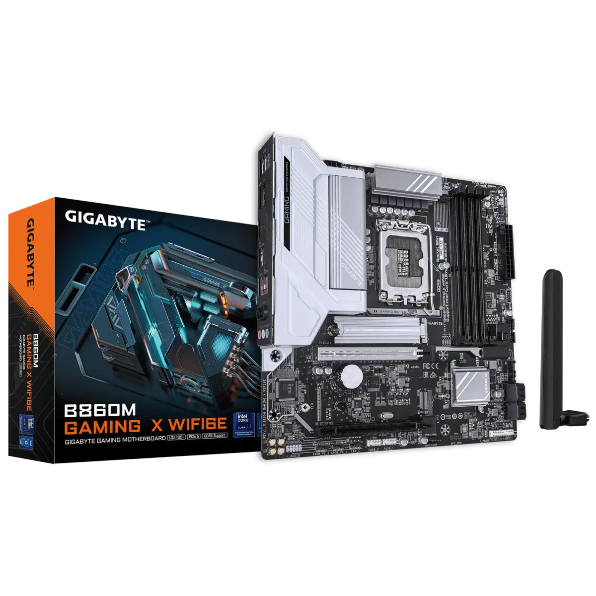 לוח אם – Gigabyte B860M GAMING X WIFI6E Micro-ATX LGA1851 DDR5 - צבע שחור/כסוף