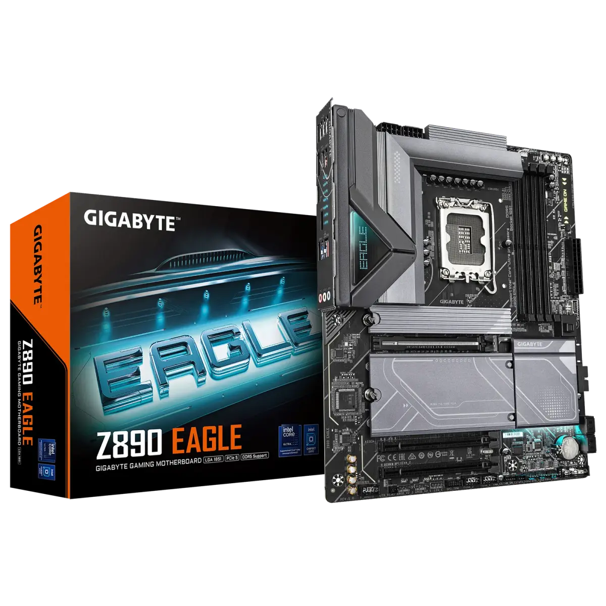 לוח אם – Gigabyte Z890 EAGLE ATX LGA1851 DDR5 - צבע שחור/אפור