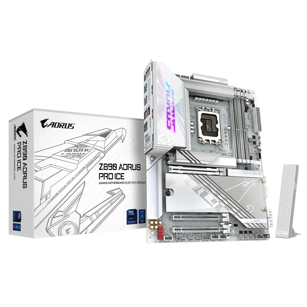 לוח אם – Gigabyte Z890 AORUS PRO ICE ATX LGA1851 DDR5 – צבע לבן