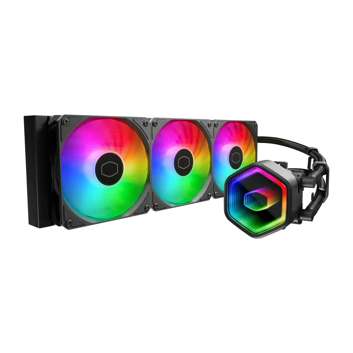 קירור נוזלי למעבד – Cooler Master 360 Core II ARGB AIO 360mm – צבע שחור