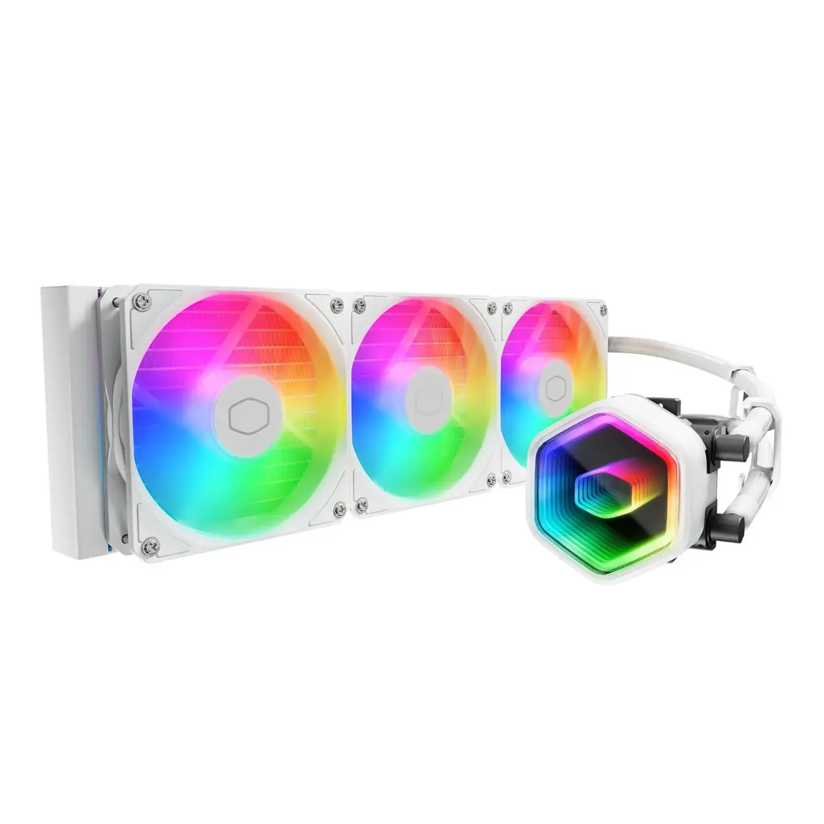 קירור נוזלי למעבד – CoolerMaster 360 Core II ARGB 360mm AIO – צבע לבן