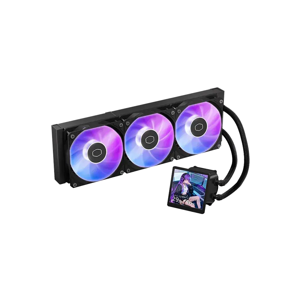 קירור נוזלי למעבד – Cooler Master MasterLiquid Core LCD 360mm ARGB AIO – צבע שחור