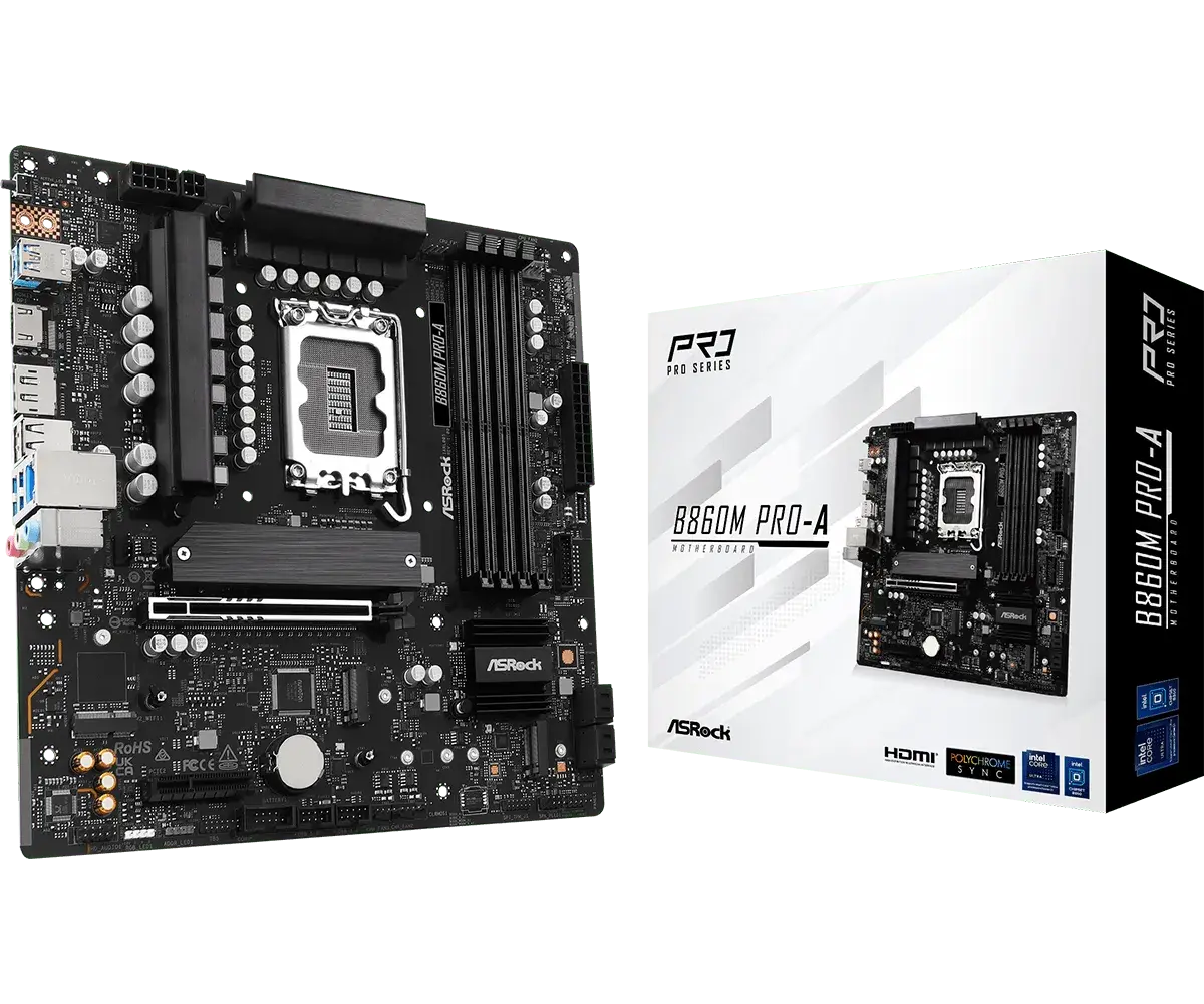 לוח אם – ASRock B860M Pro-A Micro-ATX LGA1851 DDR5 - צבע שחור
