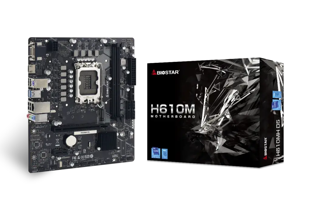 לוח אם – BIOSTAR H610MH D5 Micro-ATX LGA1700 DDR5 - צבע שחור