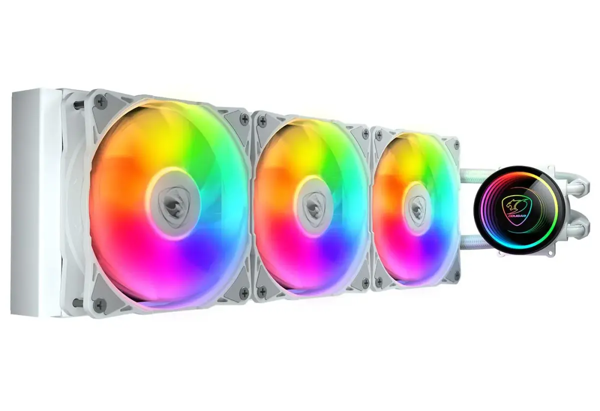 קירור נוזלי למעבד – Cougar POSEIDON ELITE ARGB AIO 360mm – צבע לבן