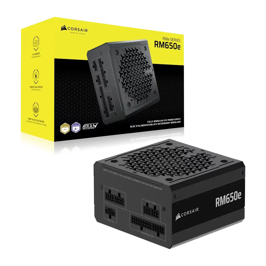 ספק כוח מודולרי – Corsair RM650e 650W 80+ Gold – צבע שחור